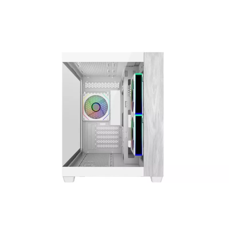 Cooler Master E481-WHNN-S00 Elite 481 WOOD wit, mATX, frontpaneel, 70° volledig zicht tempered glass