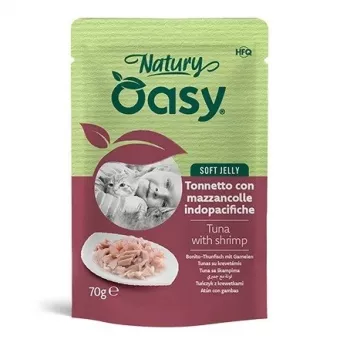 Oasy Natury Zachte Gelei Tonijn met Garnalen 70g