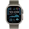 Apple Watch Ultra 2 GPS + Cellular 49mm Natural Titanium behuizing met Natural Titanium Milanese Loop - M