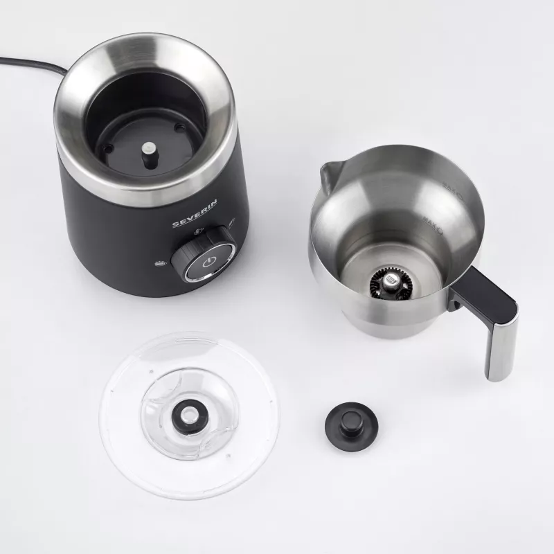 Severin SM 3585 melkopschuimer automatische melkopschuimer zwart - zilver (SM3585)