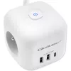 Power Cube QOLTEC 52547 stekkerdoos 3×AC-stopcontacten, 2×USB-A, 1×USB-C PD 20W