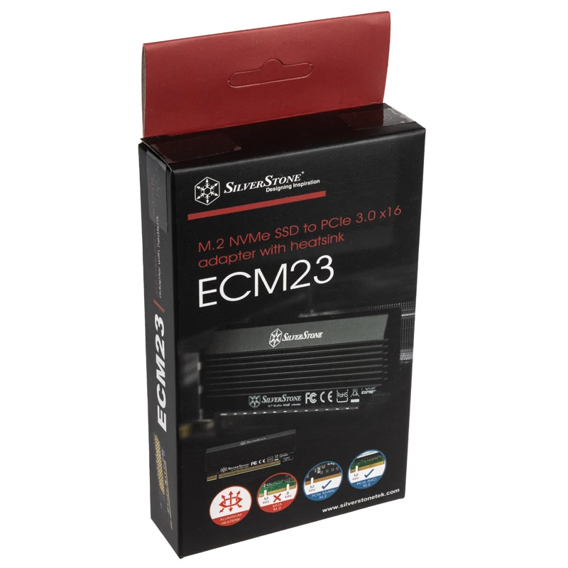 SilverStone SST-ECM23 PCIe x4 naar M.2 adapter met koeler