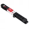 Power extension MACLEAN MCE11 — 8 AC stopcontacten, 1.5 m kabel, indoor, zwart, met aan/uit-schakelaar
