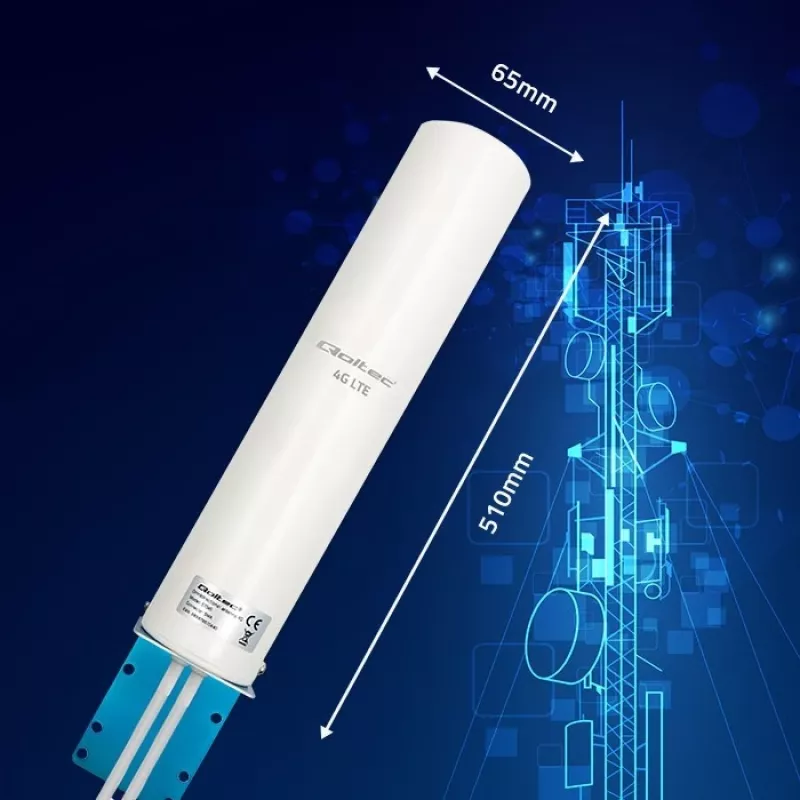 Rondstralende 4G-LTE-dualantenne QOLTEC 57045 12 dBi