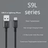 USB-A naar Lightning-kabel Orsen S9L 1 m 2,1A — zwart