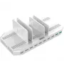 Oplaadstation Unitek Y-2190A — 10 USB-aansluitingen (8×USB2.0 + 2×USB3.2 Gen1), draadloos laden, 96 W totaalvermogen