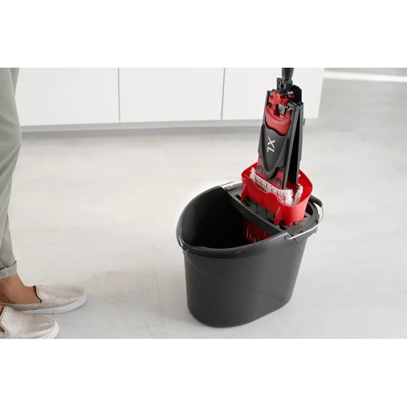 VILEDA wismop Ultramax XL Box — wasbare microvezel-360°-draaikop, opvouwbaar, voor harde vloeren