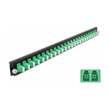 Lasdoos-frontplaat DeLOCK 19 inch 24 poort LC Duplex groen