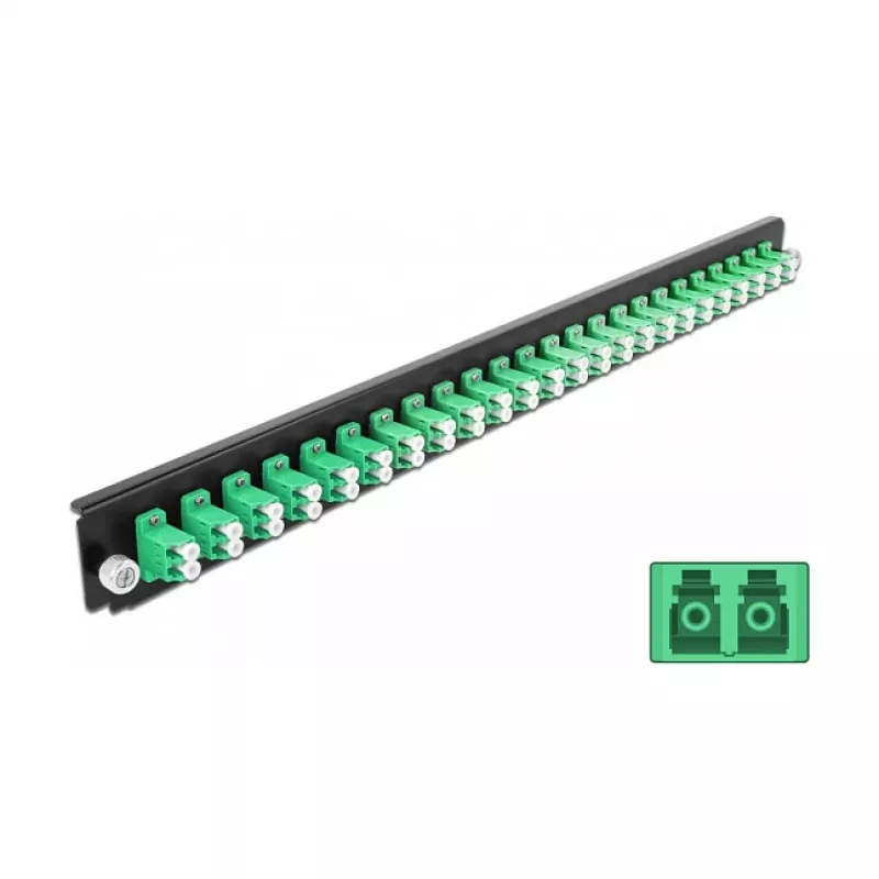 Lasdoos-frontplaat DeLOCK 19 inch 24 poort LC Duplex groen