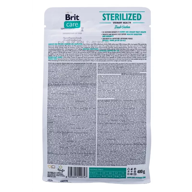 BRIT Care Grain-Free Sterilized Urinary - droogvoer voor katten - 400 g