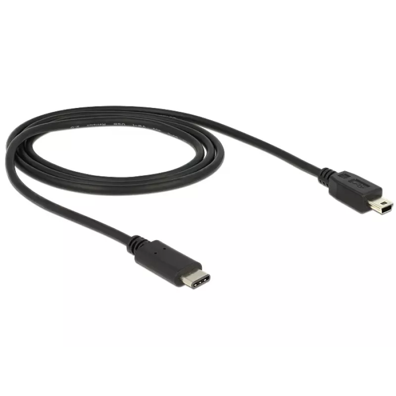USB-kabel DeLOCK 83603 USB 2.0 1m USB C Mini-USB B zwart