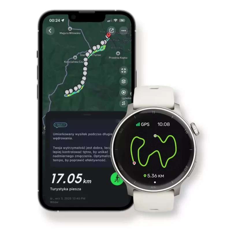 Smartwatch Stelio Activ GPS 46 mm zilver STSWA101SR, GPS, 46 mm behuizing
