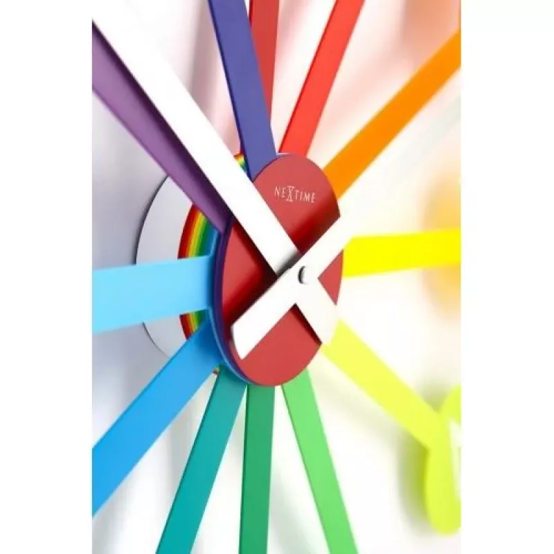 NeXtime klok 2995di Colour Guide, Ø 60 cm, wand, meerkleurig