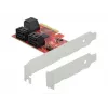 SATA PCI Express x4-kaart DeLOCK 6 poorten low profile formfactor