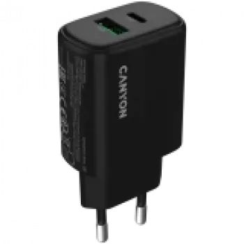 CANYON oplader OnCharge 250 25W 1xPD 1xQC EU zwart