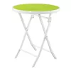 Kleine Black Forest tuinmeubelset, twee stoelen + witte en groene tafel