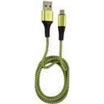 LC-POWER kabel USB-Micro-1M-7 1 m zwart/groen, USB-A naar micro-USB (LC-C-USB-MICRO-1M-7)