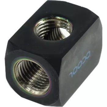 Alphacool HF aansluitterminal TEE T-stuk rond G1/4 - Deep Black (17030)