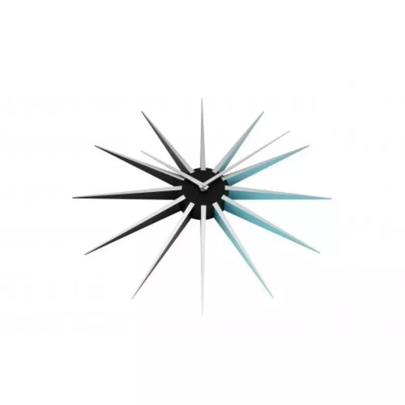 NeXtime klok 3051bl Nova, Ø50 cm, wand, zwart/blauw