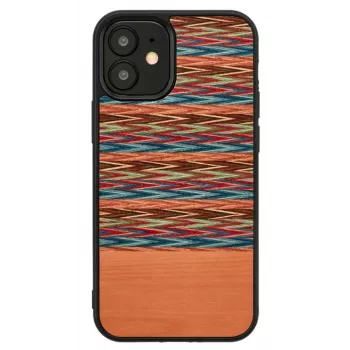 Telefoonhoes man and wood voor iPhone 12 mini – bruin ruitpatroon met zwarte rand