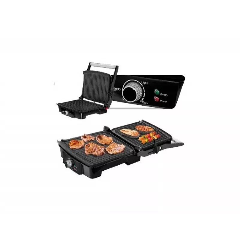 Contactgrill MPM MGR-09M - 2000 W, paninigrill, verstelbare bovenplaat