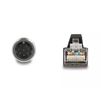 Netwerkkabel DeLOCK M12 kabel A-gecodeerd 8-polig stekker naar RJ45 stekker PUR (TPU) 1 m