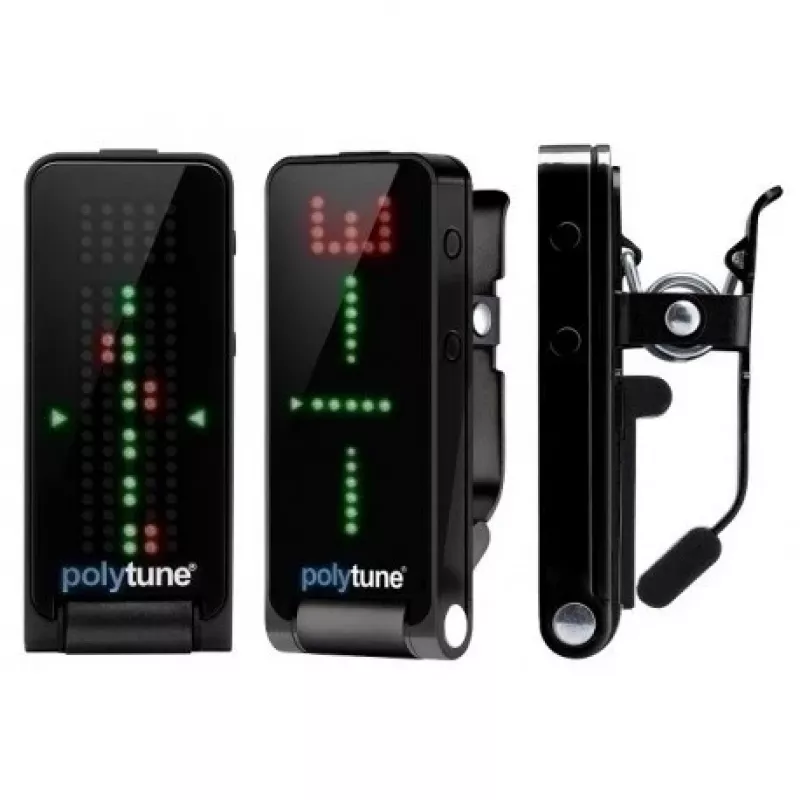 Clip-tuner TC Electronic PolyTune Clip zwart — compacte chromatische en polyfone stemmer