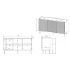 3D2SZ ONDA ladekast 150x45x85 zwart