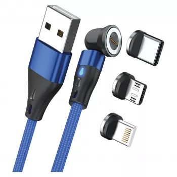 USB-kabel RealPower MagneticCharge3 2 m USB-A blauw