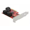 SATA PCI Express x4-kaart DeLOCK 6 poorten low profile formfactor