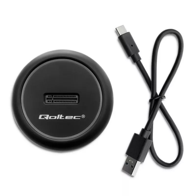 M.2 SSD-dockingstation QOLTEC 52275 voor SATA- en NVMe-schijven, USB-aansluiting