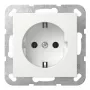 Gira 444013 SCHUKO-stopcontact met montageplaat, opbouw, zuiver wit