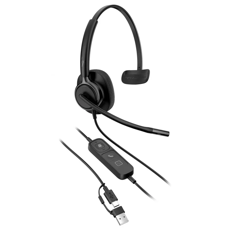 Bedrade monaurale USB-headset HP Poly Mission 415 — licht met 99 g, één-oor-ontwerp