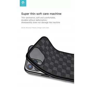 Softcase Devia Woven2 voor iPhone 11 Pro – geweven textuur, zwart