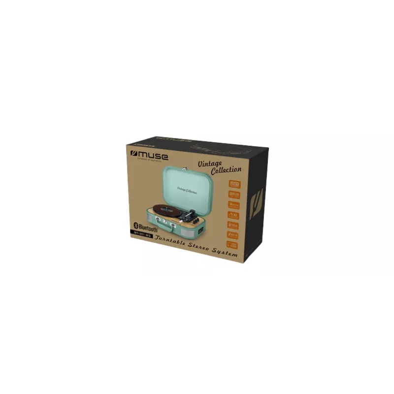 Muse MT-201WG platenspeler stereo-installatie, USB-poort, AUX-ingang