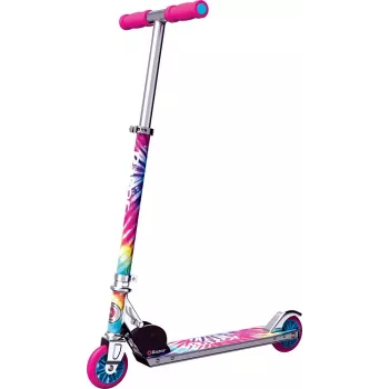 Kinderstep Razor A Tie-Dye — opvouwbare 2-wiel aluminium step, verstelbaar stuur, ABEC-5, max. belasting 65 kg