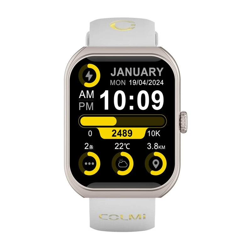 Smartwatch Colmi P86 goud met Bluetooth en hartslagmeter