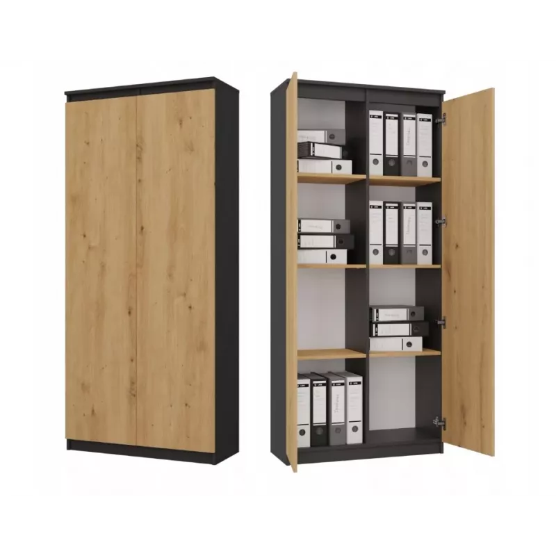 RS-80 HEMN OFFICE stellingkast, antraciet/artisan eiken