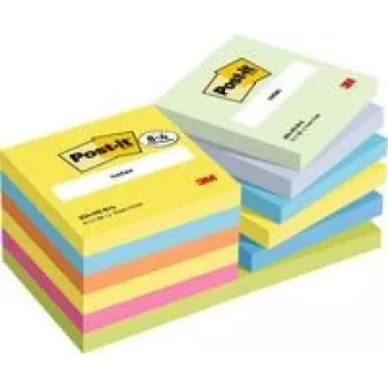 3M Post-it zelfklevende notities Notes 76x76mm 654-TFEN-P8+4 assorti 12 stuks/pak