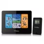 Digitaal weerstation GreenBlue GB526 zwart — binnen -20…60°C, buiten -40…70°C, luchtvochtigheid -20…95%, klok, maanfase