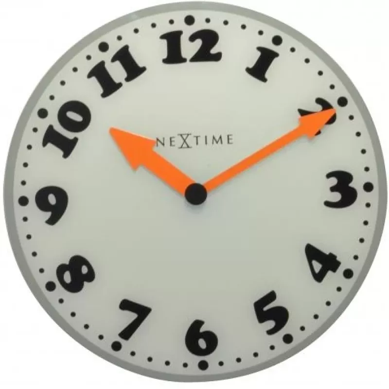 NeXtime wandklok 8152 Girl, Ø43 cm, wit/grijs/zwart/oranje