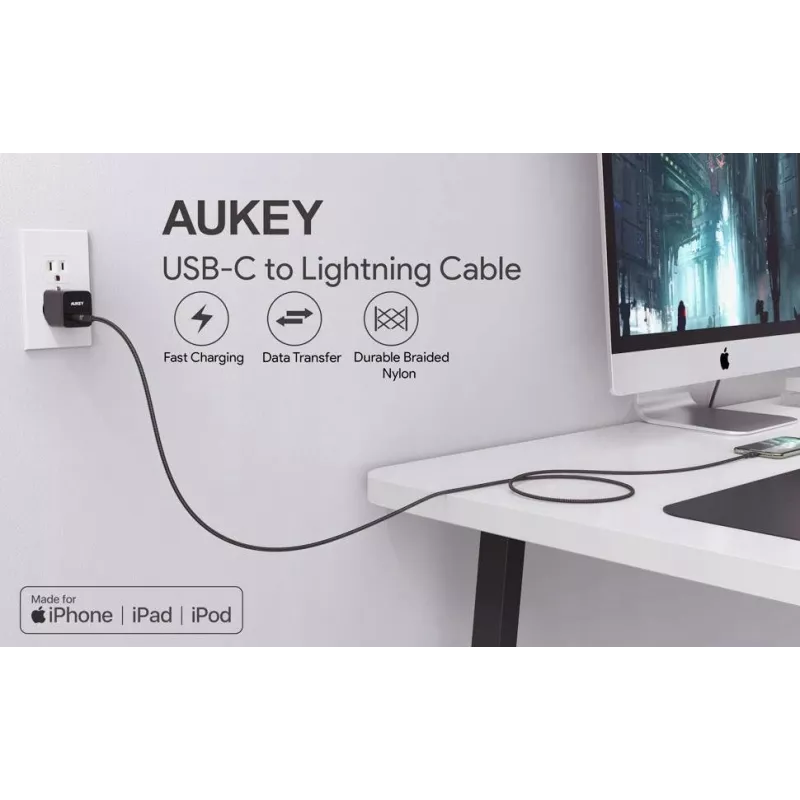 AUKEY CB-CL03 2 m zwart