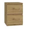Nachtkastje Top e shop M2 ARTISAN, 2 laden, eikenhout, 300×300×400 mm