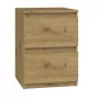 Nachtkastje Top e shop M2 ARTISAN, 2 laden, eikenhout, 300×300×400 mm