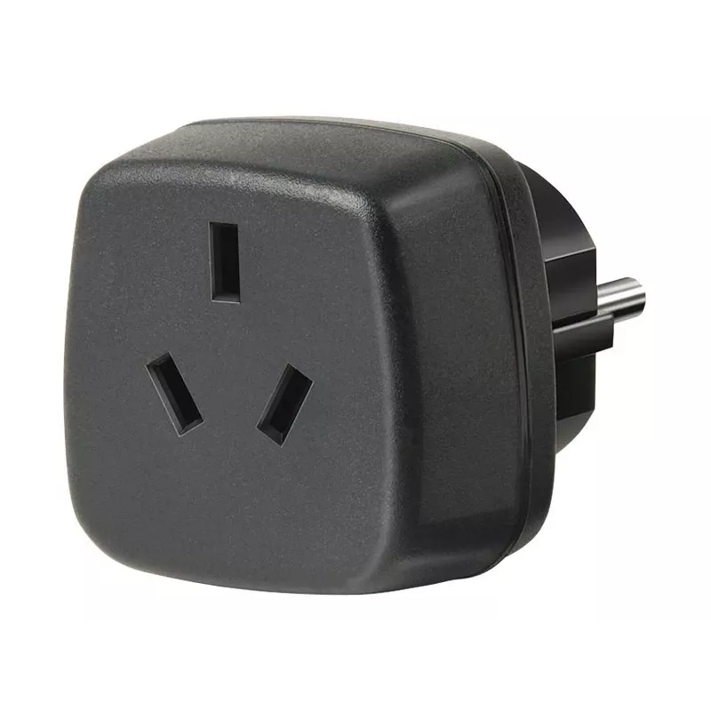 Reisadapter AUS/CN > geaarde stekker, stopcontactadapter zwart