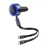 Auto-oplader Vention FFOB0 30W met USB-C-naar-Lightning-kabel, 30 W vermogen voor iPhone-opladen