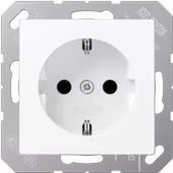 Stopcontact type F Jung A 1520 BFKI WWM, 16 A, 250 V, wit, thermoplast, 55×55 mm