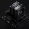 CPU-koeler Jonsbo HX6280 PWM RGB 130 mm, zwart