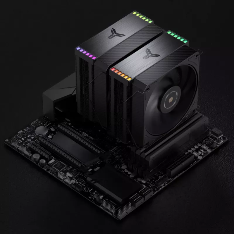 CPU-koeler Jonsbo HX6280 PWM RGB 130 mm, zwart