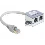 DeLOCK 65441 RJ45-poortverdubbelaar, Ethernet 100Base-TX-splitter, 1x RJ-45 (male) naar 2x RJ-45 (female), 15 cm